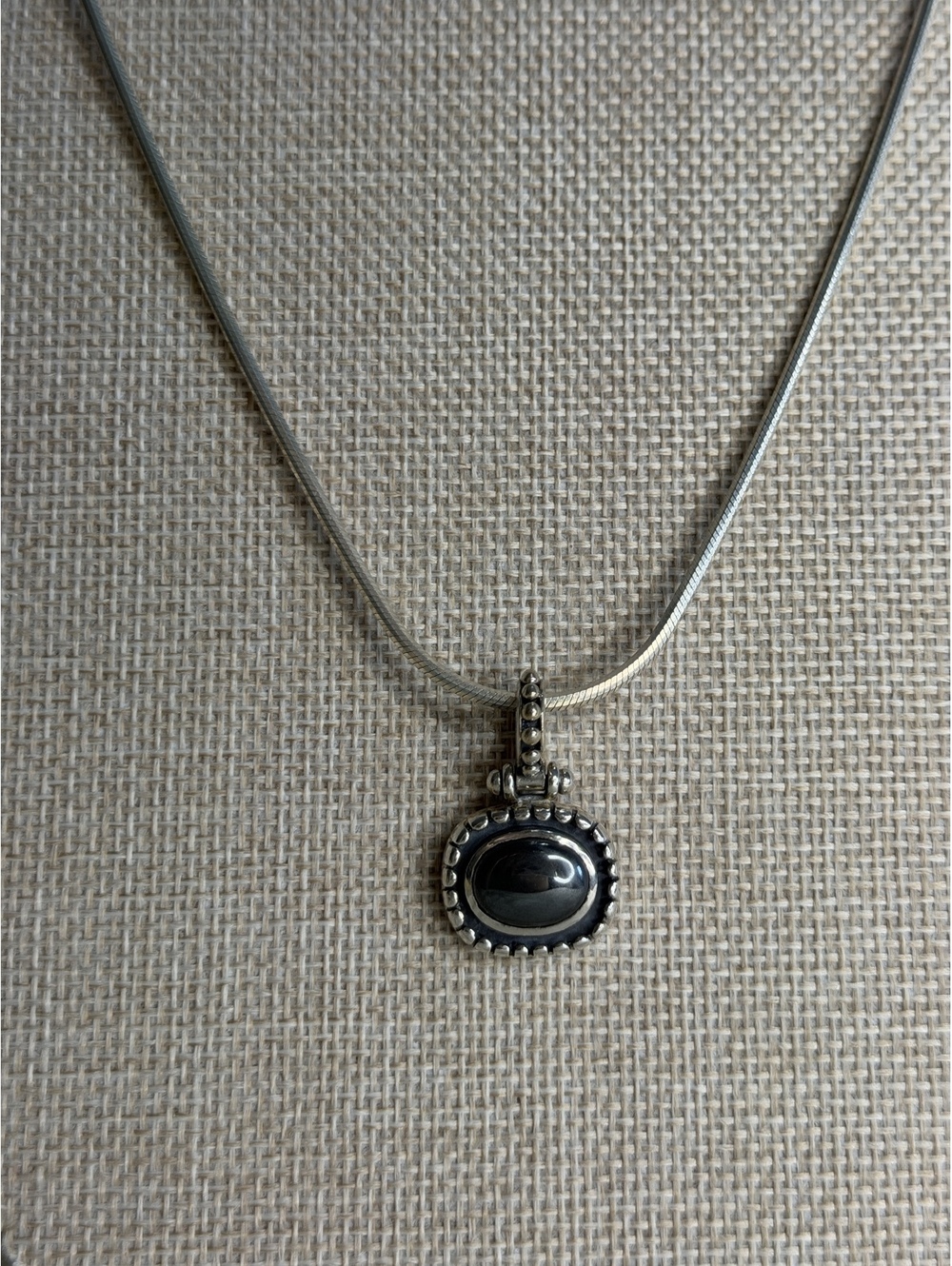 Vintage Silpada Sterling Silver S0980 Pearl & Hematite Hinged Pendant - Retired